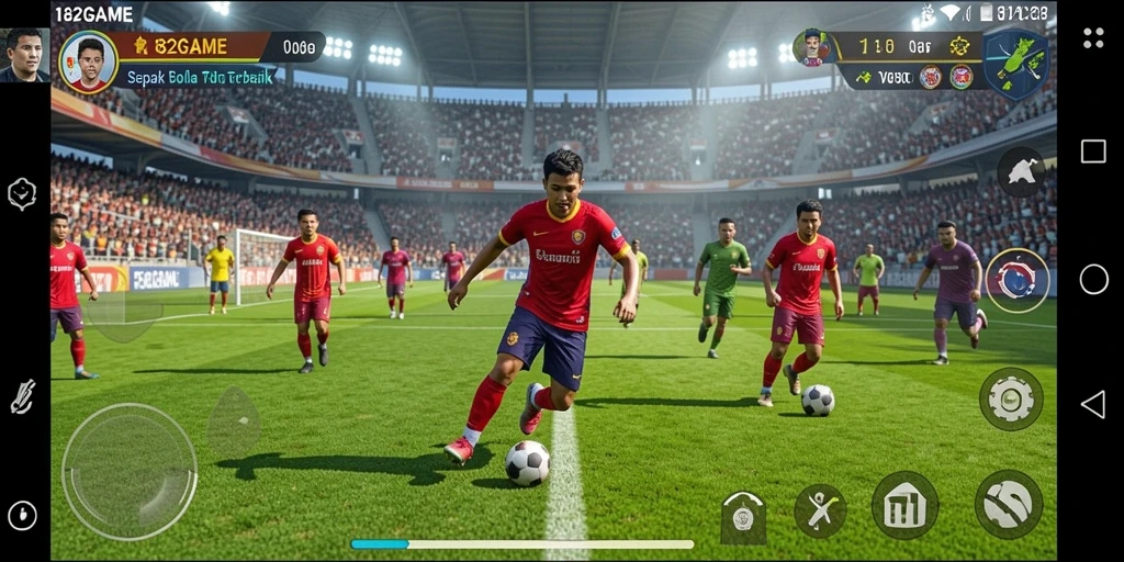 Tangkapan layar utama dari gameplay <strong>182GAME</strong> yang menghadirkan aksi sepak bola yang seru.