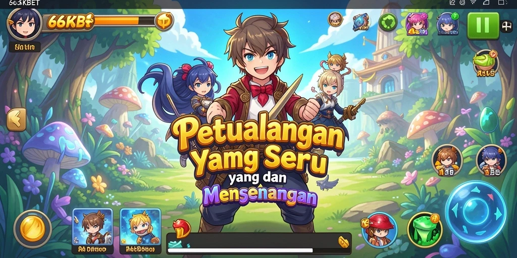 Tampilan screenshot 66KBET yang menampilkan aksi seru karakter anime.