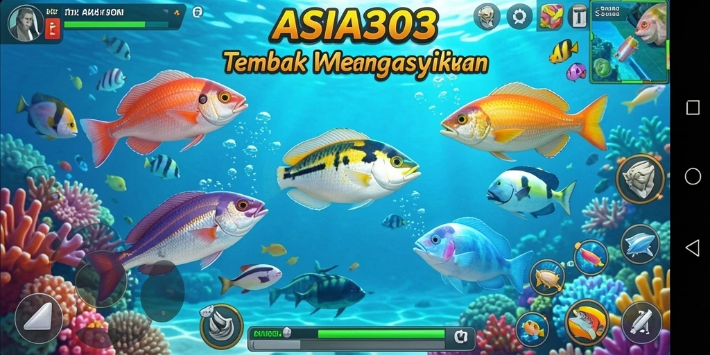 Screenshot gameplay ASIA303 menampilkan serunya menembak ikan.