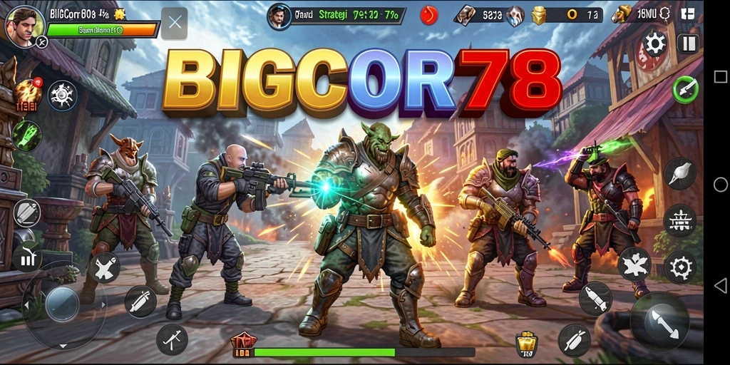 Screenshot menampilkan pertempuran strategis mendebarkan di BIGCOR78.