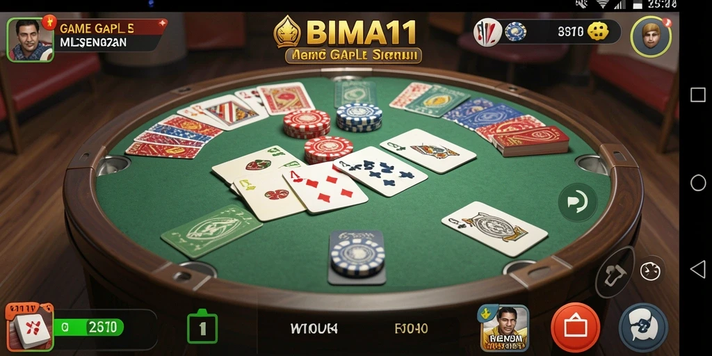 Tampilan gameplay seru BIMA11 dalam permainan Gaple.