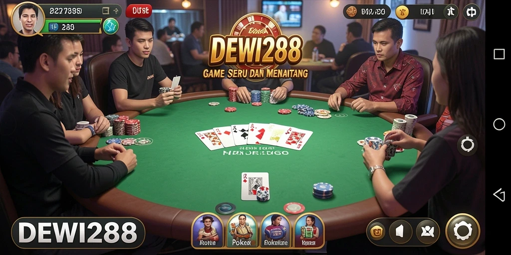 Screenshot gameplay DEWI288 yang menampilkan keseruan permainan Poker.