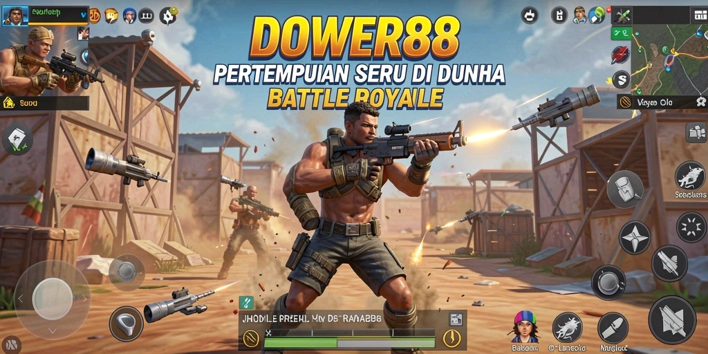 Screenshot DOWER88 menampilkan aksi pertempuran Battle Royale yang mendebarkan.