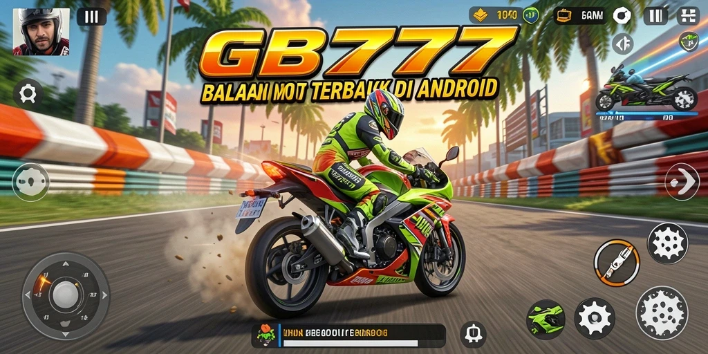 Tampilan menarik dari gameplay balapan motor di GB777.