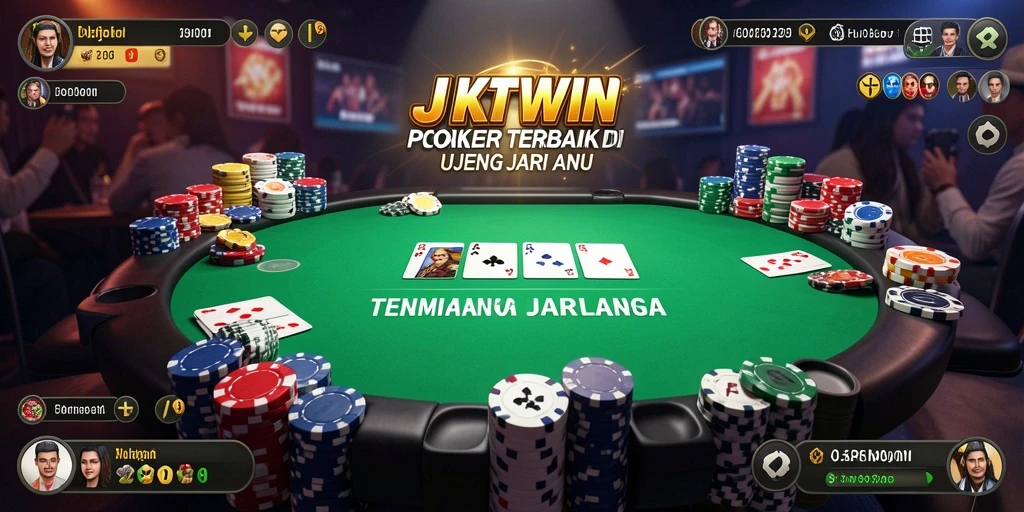 Screenshot gameplay JKTWIN menampilkan aksi poker yang mendebarkan.
