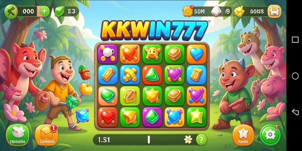 Tampilan gameplay seru KKWIN777 dalam petualangan Match-3.