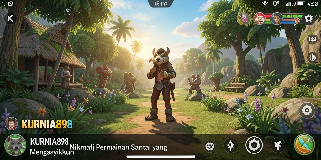 Tampilan gameplay KURNIA898 yang ceria dan interaktif.
