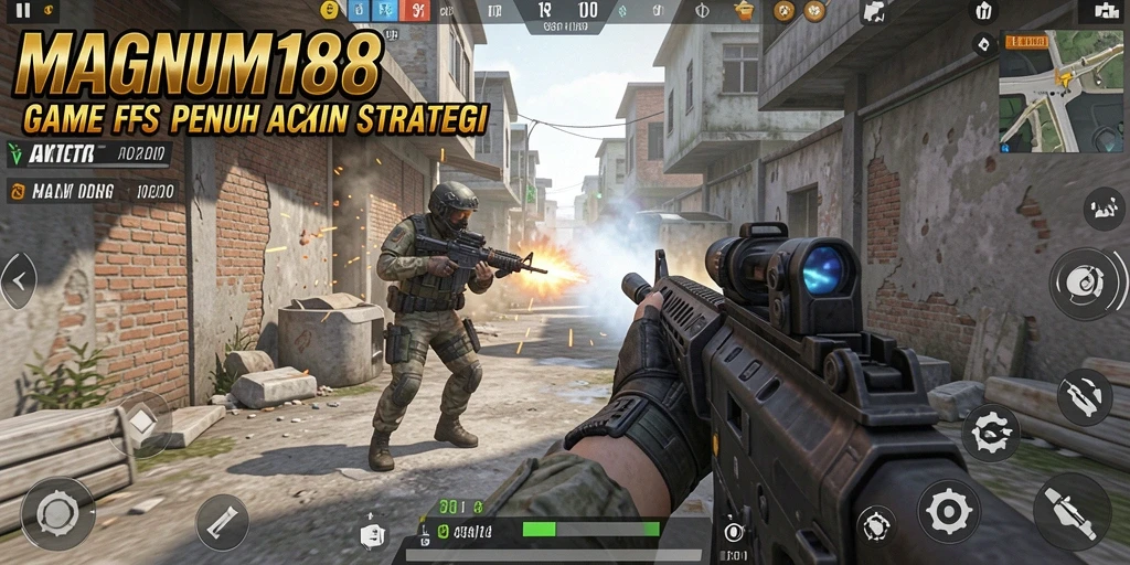 Tampilan seru dari gameplay MAGNUM188 dalam aksi FPS.