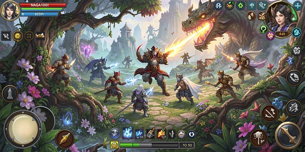 Screenshot gameplay NAGA1001 menampilkan aksi petualangan yang mendebarkan.