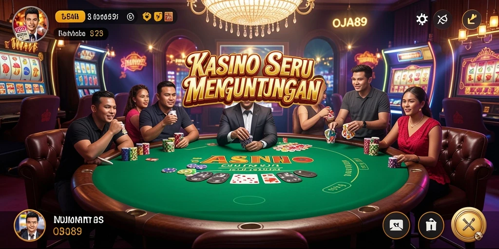Tampilan gameplay seru dari OJA89 dengan suasana kasino yang nyata.