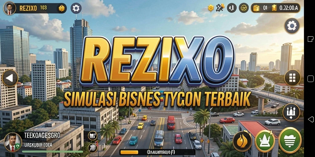 Tampilan menarik gameplay <strong>REZIXO</strong> yang penuh strategi Tycoon.