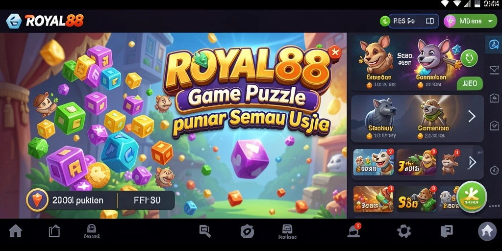 Tampilan gameplay seru ROYAL88 dengan tantangan Puzzle menarik.