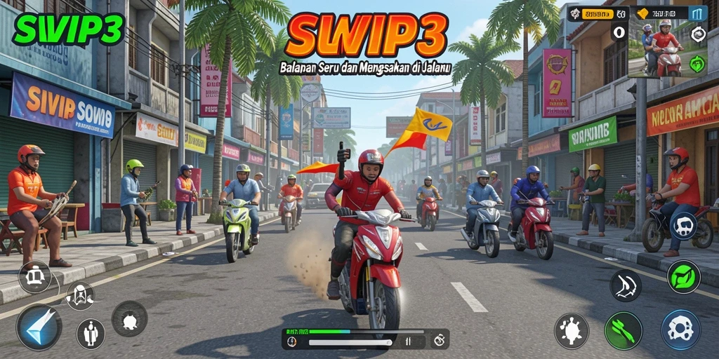 Tampilan menarik dari gameplay balapan seru di SVIP3.
