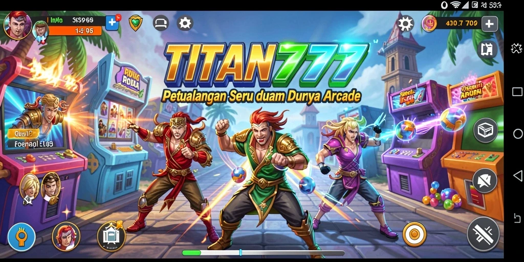 Tampilan gameplay seru di TITAN777 saat menjelajahi level.