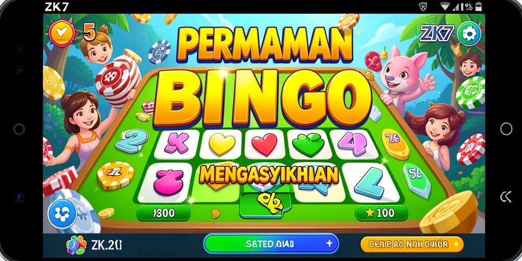 Tampilan gameplay ZK7 yang menarik dan penuh warna dalam permainan Bingo.
